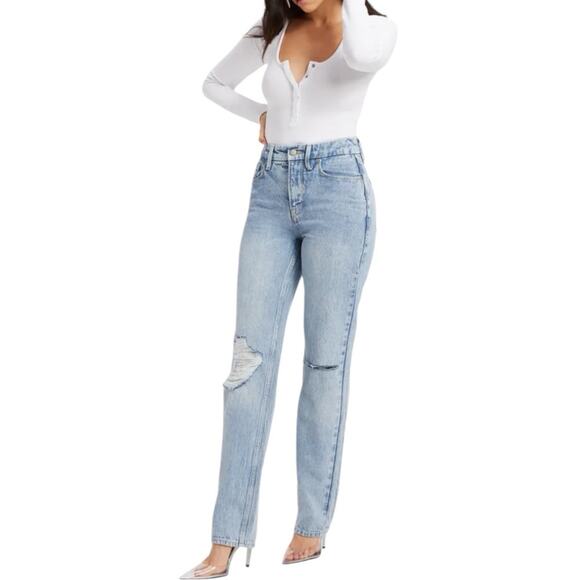 NWT Good American Good 90’s Icon High Waist Relaxed Jeans Size 16 Retail $159 - Picture 3 of 9